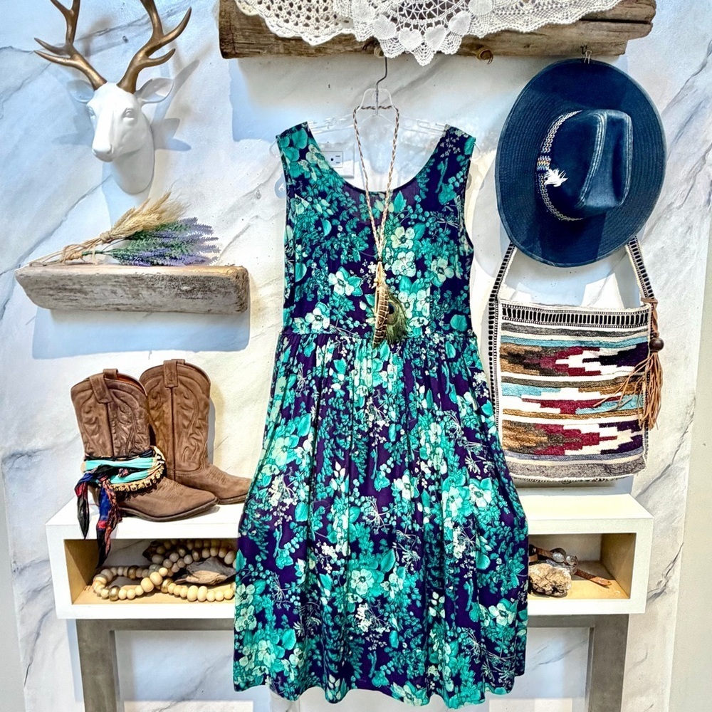 Farmhouse boho floral Dress w prairie country vibe